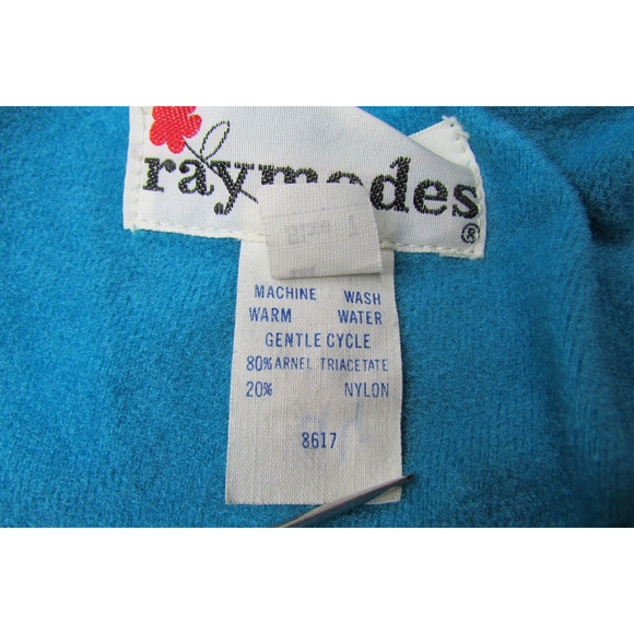 Raymodes Robe Button Up Full Length Tag Size 7 Union Made Teal Blue Vintage 70s - Picture 7 of 9